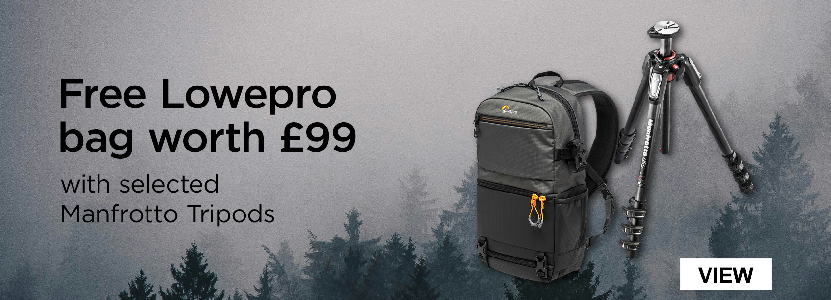 Free Lowepro bag worth £99 with selected Manfrotto Tripods